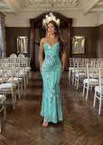 Always Sparkling Embellished Gown Aqua