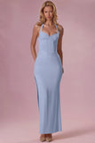 Jersey Corset Bridesmaid Dress in Powder Blue