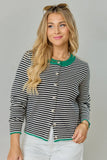 Patricia Green Trim Striped Cardigan SALE