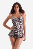 Aria Skirted One Piece Zebra