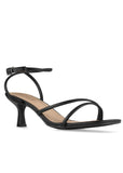 Strappy Kitten Heels Jet Black