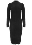 Mockneck Midi Sweater Dress Jet Black