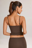 Modal Scoop Neck Tank Top in Chocolate Brown