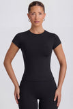 Cut Out Longline T Shirt in Black