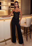 Final Goodbye Lace Corset Top Black