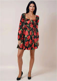 Corset Mini Dress Antique Roses