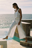 Tallows Linen Wide Leg Pant White EcoLinen