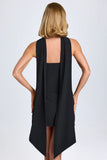 Scarf Detail A Line Mini Dress in Black