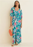 Twist Front Maxi Dress Paradise Floral