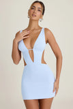 Cut Out A Line Mini Dress in Periwinkle Blue