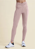 Ruched Waist Leggings Tan