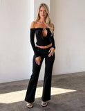 JENESIS LONG SLEEVE TOP BLACK