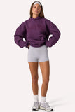Embroidered Oversized Hoodie in Plum