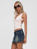 LUPITA SKORT MID WASH