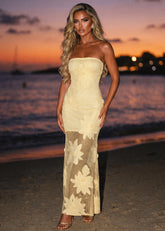 Secret Soleil Floral Maxi Dress Yellow