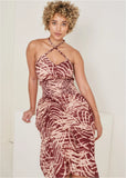 Halter Midi Dress Mystic Palm