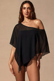Sheer Poncho in Black