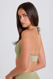 Scoop Neck Halterneck Sports Bra in Matcha
