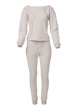 Knot Back Top And Pants Set Vanilla Heather