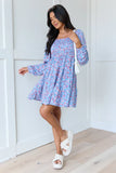 Gloria Blue Floral Dress SALE