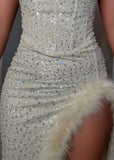 Secrets Out Embellished Gown Pearl