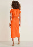 Linen Midi Dress Orange