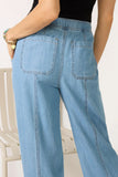 Soft Denim Pull On Taper Pant