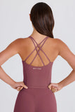 Crossback Longline Tank Top in Acai