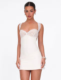 NYOMI MINI DRESS WHITE CREAM