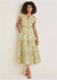 Smocked Waist Maxi Dress Candied Shortbread Paisley