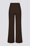 Ribbed Knit Wide Leg Joggers in Pecan