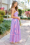 Selena Pink Striped Maxi Dress SALE
