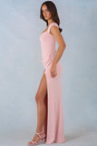 Modal Sweetheart Neck Cowl Waist Maxi Dress in Blush Pink