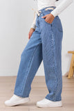 Olivia Navy Pinstripe Barrel Jeans SALE