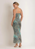 Abstract Leopard Maxi Dress Brown Sage Animal
