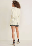 Linen Drawstring Blazer Off White