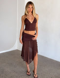 ZINNIA MIDI SKIRT CHOCOLATE