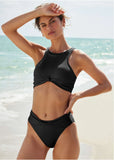 Knot High Neck Top Black Beauty