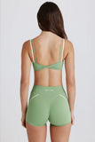 Soft Active Twist Front Mini Shorts in Jade