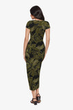Loki Wrap Front Shaping Dress in Olive Branch