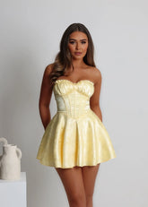 Heartstopper Strapless Mini Dress Yellow