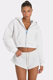 Oversized Zip Up Hoodie in Coconut