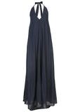 Deep V Halter Maxi Dress Navy