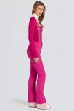 Waterproof High Rise Salopettes with Suspenders in Magenta Pink