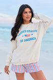 Classic USA Flag Cream Graphic Sweatshirt