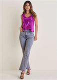 Penelope Modern Flare Jeans Purple Acid Wash