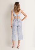 Linen Jumpsuit Etched Coastal Floral