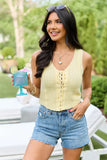 Landon Yellow Lace Up Sweater Tank