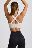 Super Sculpt Seamless Cross Back Sports Bra in White