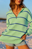 Sunday Stripe Club Green And Blue Quarter Zip
